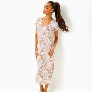 Lilly Pulitzer Etta Maxi Dress Size Medium Rattan Bon Vivian